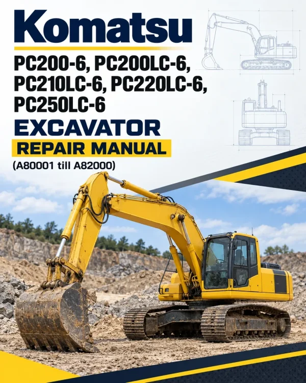 Komatsu PC200-6, PC200LC-6, PC210LC-6, PC220LC-6, PC250LC-6 Excavator Repair Manual (A80001 till A82000)
