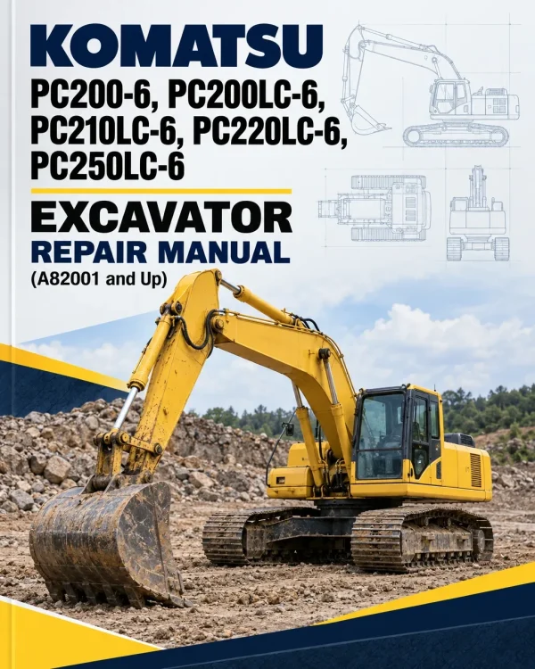 Komatsu PC200-6, PC200LC-6, PC210LC-6, PC220LC-6, PC250LC-6 Excavator Repair Manual (A82001 and Up) Komatsu PC200-6, PC200LC-6, PC210LC-6, PC220LC-6, PC250LC-6 Excavator Repair Manual (A82001 and Up)