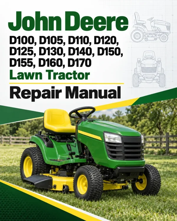 John Deere D100, D105, D110, D120, D125, D130, D140, D150, D155, D160, D170 Lawn Tractor Repair Manual John Deere D100, D105, D110, D120, D125, D130, D140, D150, D155, D160, D170 Lawn Tractor Repair Manual