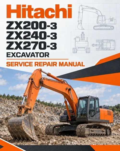 Hitachi ZX200-3, ZX240-3, ZX270-3 Excavator Service Repair Manual Hitachi ZX200-3, ZX240-3, ZX270-3 Excavator Service Repair Manual