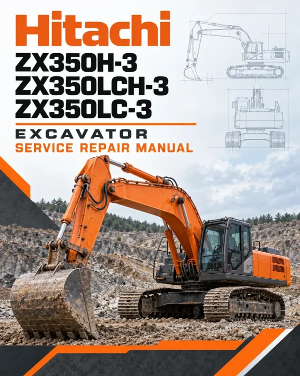 Hitachi ZX350H-3, ZX350LCH-3, ZX350LC-3 Excavator Service Repair Manual