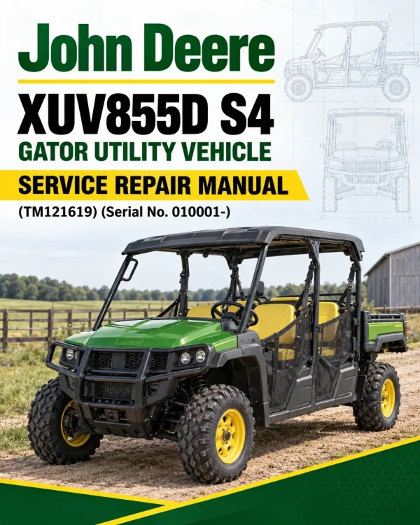 John Deere XUV855D S4 Gator Utility Vehicle Service Repair Manual (TM121619) (Serial No. 010001-)
