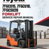 Toyota 7FGCU15, 7FGCU18, 7FGCSU20 Forklift Service Repair Manual