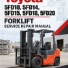 Toyota 5FD10, 5FD14, 5FD15, 5FD18, 5FD20 Forklift Service Repair Manual