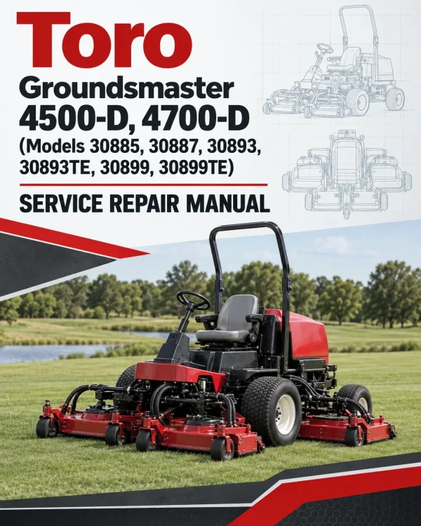 Toro Groundsmaster 4500-D, 4700-D (Models 30885, 30887, 30893, 30893TE, 30899, 30899TE) Service Repair Manual