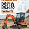 Kubota KX36-3, KX41-3S, KX41-3V Excavator Workshop Manual Kubota KX36-3, KX41-3S, KX41-3V Excavator Workshop Manual