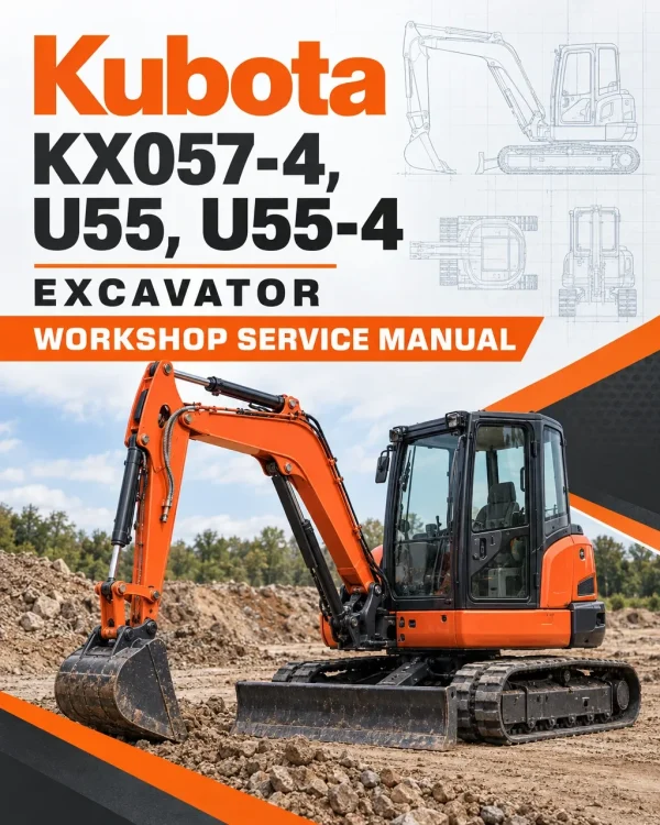 Kubota KX057-4, U55, U55-4 Excavator Workshop Service Manual