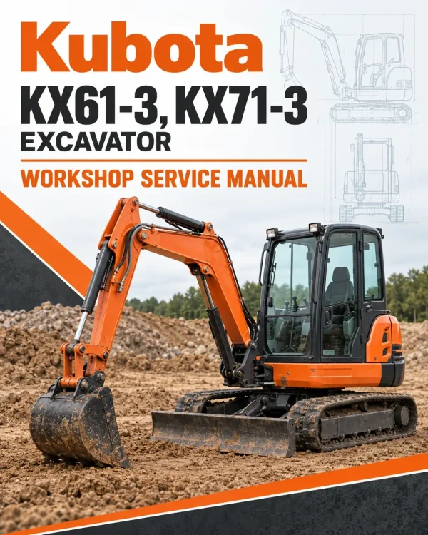 Kubota KX61-3, KX71-3 Excavator Workshop Service Manual