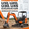 Kubota U10, U20, U30, U45 Excavator Workshop Manual