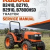 Kubota B2410, B2710, B2910, B7800HSD Tractor Service Manual