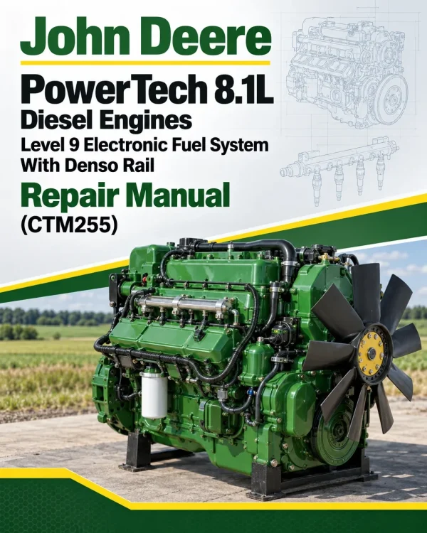 John Deere PowerTech 8.1L Diesel Engines Level 9 Electronic Fuel System With Denso Rail Repair Manual (CTM255) John Deere PowerTech 8.1L Diesel Engines Level 9 Electronic Fuel System With Denso Rail Repair Manual (CTM255)