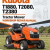 Kubota T1880, T2080, T2380 Tractor Mower Workshop Repair Manual Kubota T1880, T2080, T2380 Tractor Mower Workshop Repair Manual