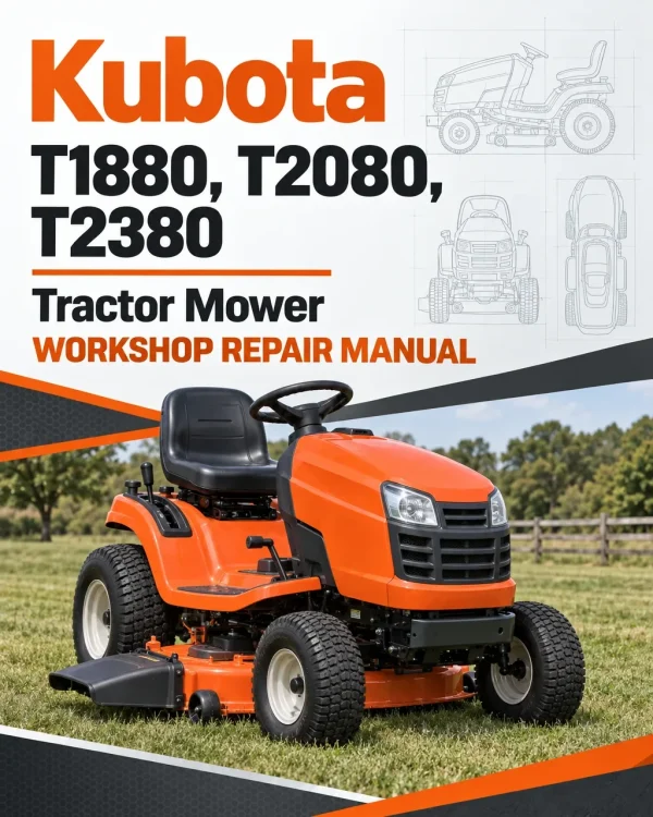 Kubota T1880, T2080, T2380 Tractor Mower Workshop Repair Manual Kubota T1880, T2080, T2380 Tractor Mower Workshop Repair Manual
