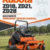 Kubota ZD18, ZD21, ZD28 Mower Workshop Service Manual Kubota ZD18, ZD21, ZD28 Mower Workshop Service Manual