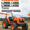 Kubota L2900, L3300, L3600, L4200 Tractor Workshop Manual