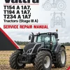 Valtra T154 A 1A7, T194 A 1A7, T234 A 1A7 Tractors (Stage III A) Service Repair Manual