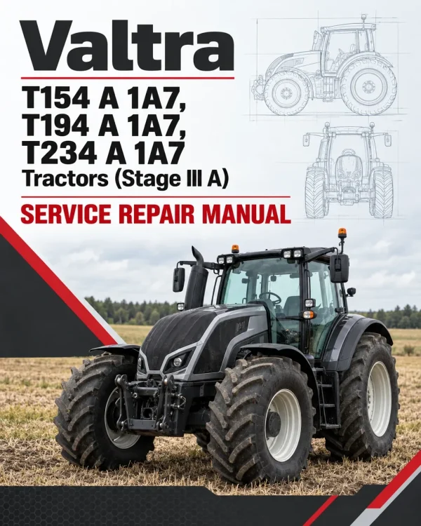 Valtra T154 A 1A7, T194 A 1A7, T234 A 1A7 Tractors (Stage III A) Service Repair Manual