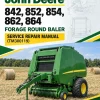John Deere 842, 852, 854, 862, 864 Forage Round Baler Service Repair Manual (TM300119)