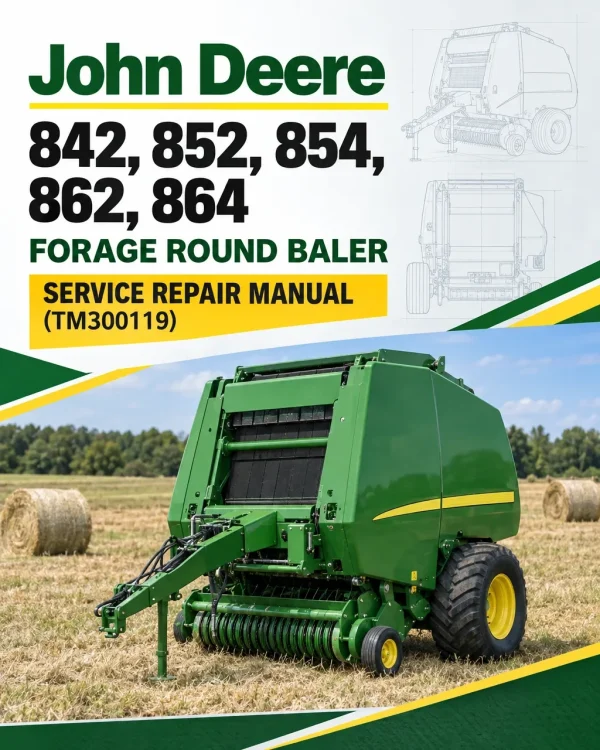John Deere 842, 852, 854, 862, 864 Forage Round Baler Service Repair Manual (TM300119)