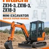 Hitachi ZX14-3, ZX16-3, ZX18-3 Mini Excavator Service Repair Manual