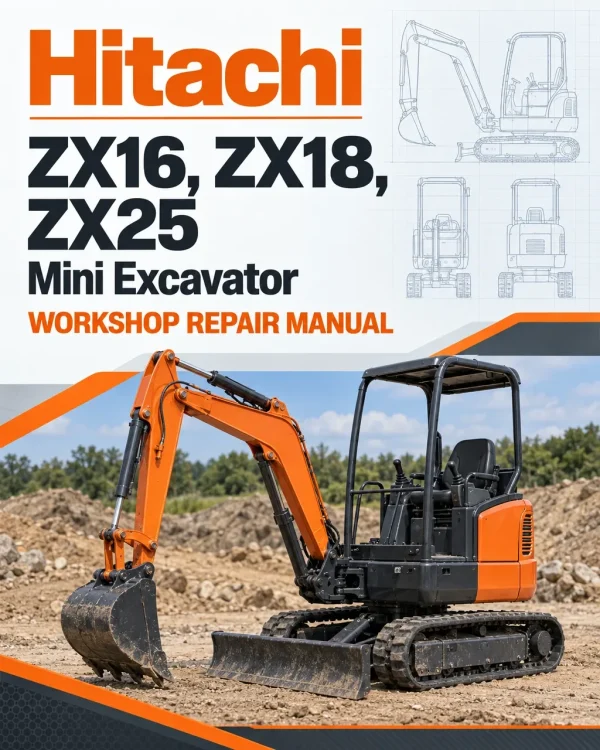 Hitachi ZX16, ZX18, ZX25 Mini Excavator Workshop Repair Manual Hitachi ZX16, ZX18, ZX25 Mini Excavator Workshop Repair Manual