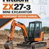 Hitachi ZX27-3 Mini Excavator Workshop Repair Manual Hitachi ZX27-3 Mini Excavator Workshop Repair Manual