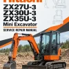 Hitachi ZX27U-3, ZX30U-3, ZX35U-3 Mini Excavator Service Repair Manual