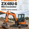 Hitachi ZX48U-6 Mini Excavator Service Repair Manual
