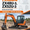 Hitachi ZX48U-3, ZX52U-3 Excavator Technical Repair Manual
