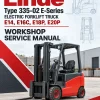 Linde Type 335-02 E-Series Electric Forklift Truck: E14, E16C, E18P, E20P Workshop Service Manual