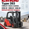 Linde Type 393 Forklift Truck H-Series: H25D-02, H30D-02, H35D-02 Repair Service Manual