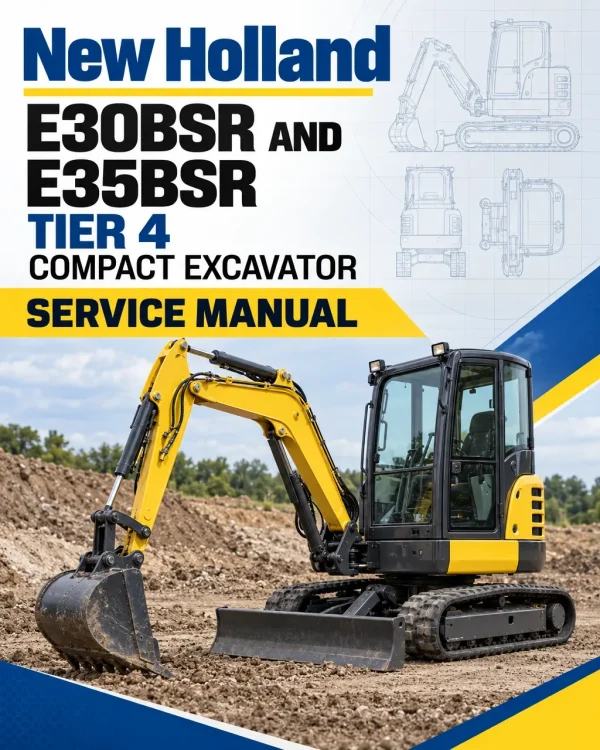 New Holland E30BSR and E35BSR Tier 4 Compact Excavator Service Manual New Holland E30BSR and E35BSR Tier 4 Compact Excavator Service Manual
