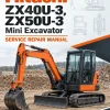 Hitachi ZX40U-3, ZX50U-3 Mini Excavator Service Repair Manual Hitachi ZX40U-3, ZX50U-3 Mini Excavator Service Repair Manual