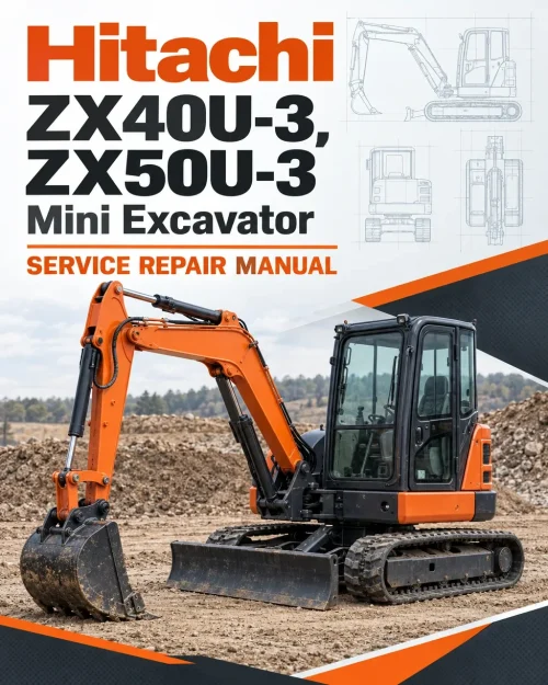 Hitachi ZX40U-3, ZX50U-3 Mini Excavator Service Repair Manual Hitachi ZX40U-3, ZX50U-3 Mini Excavator Service Repair Manual