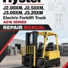 Hyster J2.00XM, J2.50XM, J3.00XM, J3.20XM Electric Forklift Truck A216 Series Repair Manual Hyster J2.00XM, J2.50XM, J3.00XM, J3.20XM Electric Forklift Truck A216 Series Repair Manual