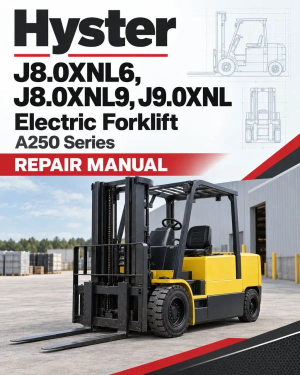 Hyster J8.0XNL6, J8.0XNL9, J9.0XNL Electric Forklift A250 Series Repair Manual