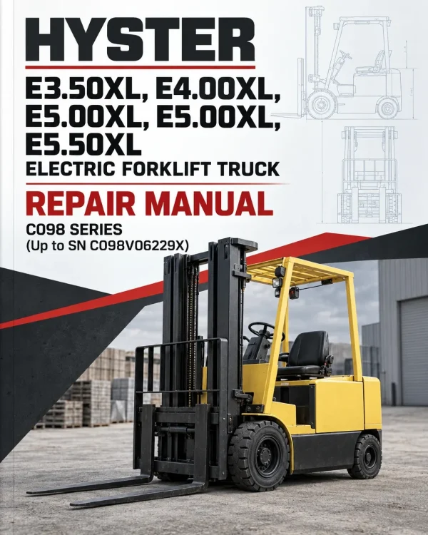 Hyster E3.50XL, E4.00XL, E5.00XL, E5.00XL, E5.50XL Electric Forklift Truck C098 Series Repair Manual (Up to SN C098V06229X)