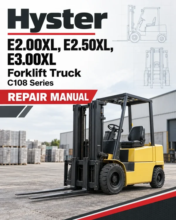 Hyster E2.00XL, E2.50XL, E3.00XL Forklift Truck C108 Series Repair Manual (EU) Hyster E2.00XL, E2.50XL, E3.00XL Forklift Truck C108 Series Repair Manual (EU)