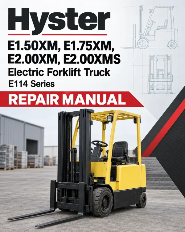 Hyster E1.50XM, E1.75XM, E2.00XM, E2.00XMS Electric Forklift Truck E114 Series Repair Manual (EU)