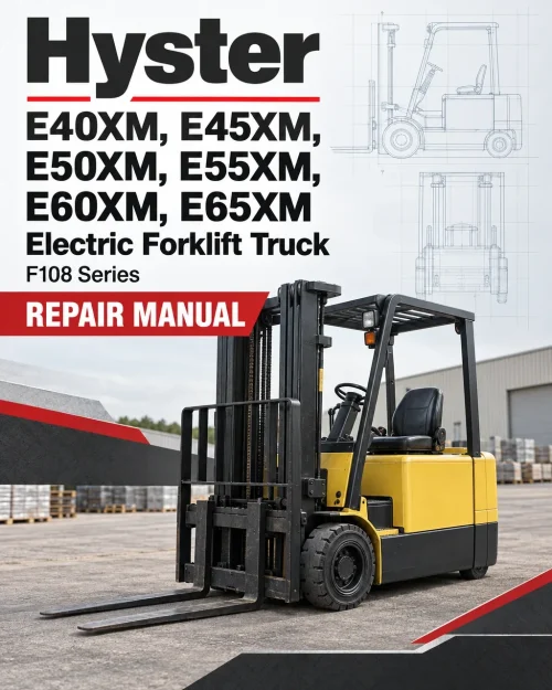 Hyster E40XM, E45XM, E50XM, E55XM, E60XM, E65XM Electric Forklift Truck F108 Series Repair Manual (USA)