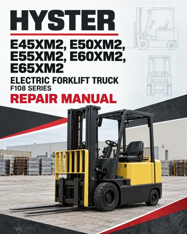 Hyster E45XM2, E50XM2, E55XM2, E60XM2, E65XM2 Electric Forklift Truck F108 Series Repair Manual (US) Hyster E45XM2, E50XM2, E55XM2, E60XM2, E65XM2 Electric Forklift Truck F108 Series Repair Manual (US)