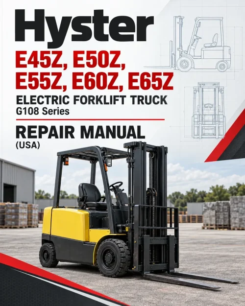 Hyster E45Z, E50Z, E55Z, E60Z, E65Z Electric Forklift Truck G108 Series Repair Manual (USA)