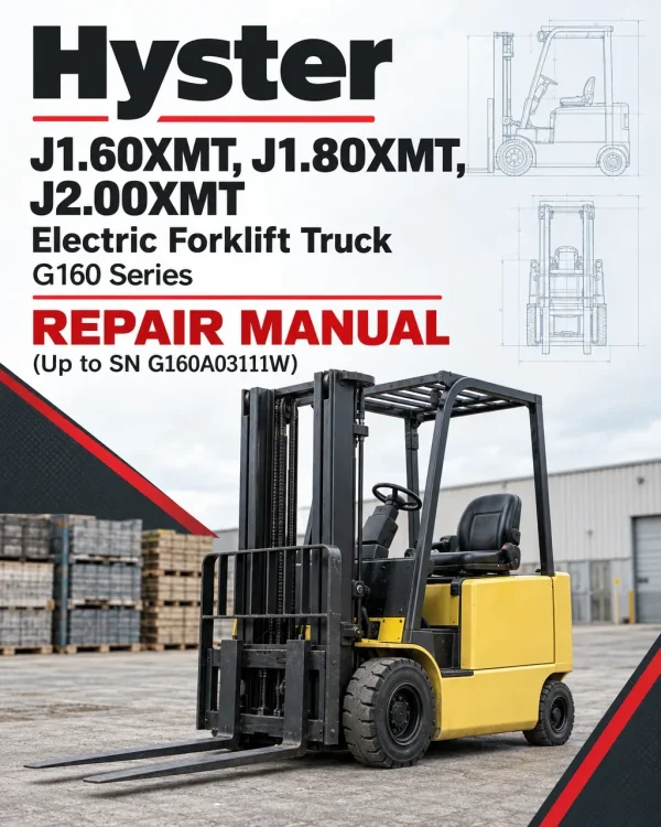 Hyster J1.60XMT, J1.80XMT, J2.00XMT Electric Forklift Truck G160 Series Repair Manual (Up to SN G160A03111W)