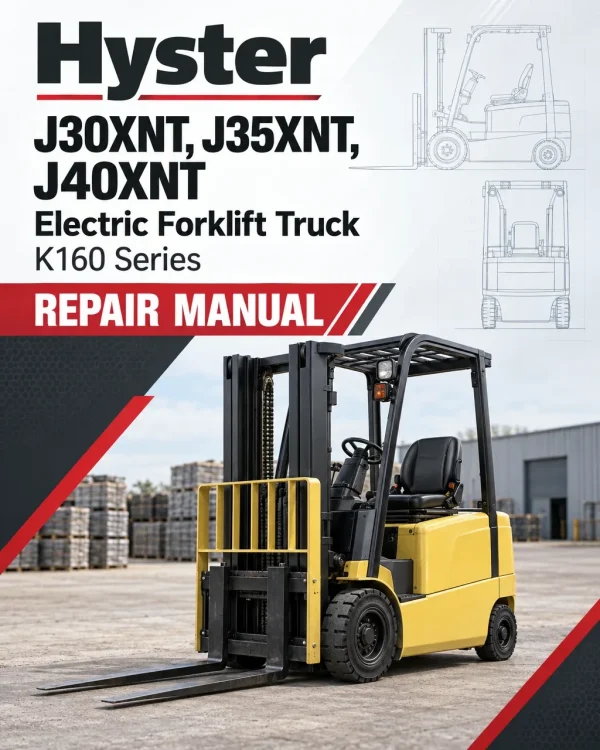 Hyster J30XNT, J35XNT, J40XNT Electric Forklift Truck K160 Series Repair Manual (USA)