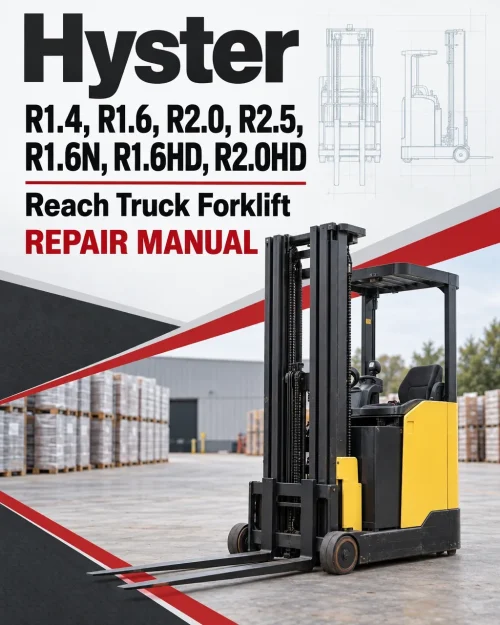 Hyster R1.4, R1.6, R2.0, R2.5, R1.6N, R1.6HD, R2.0HD Reach Truck Forklift D435 Series Repair Manual Hyster R1.4, R1.6, R2.0, R2.5, R1.6N, R1.6HD, R2.0HD Reach Truck Forklift D435 Series Repair Manual