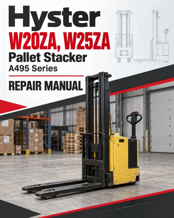Hyster W20ZA, W25ZA Pallet Stacker A495 Series Repair Manual Hyster W20ZA, W25ZA Pallet Stacker A495 Series Repair Manual