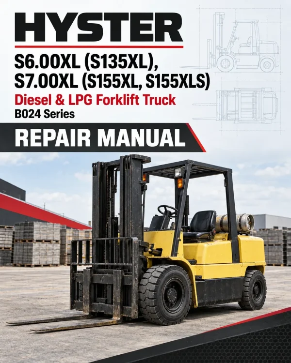 Hyster S6.00XL (S135XL), S7.00XL (S155XL, S155XLS) Diesel & LPG Forklift Truck B024 Series Repair Manual