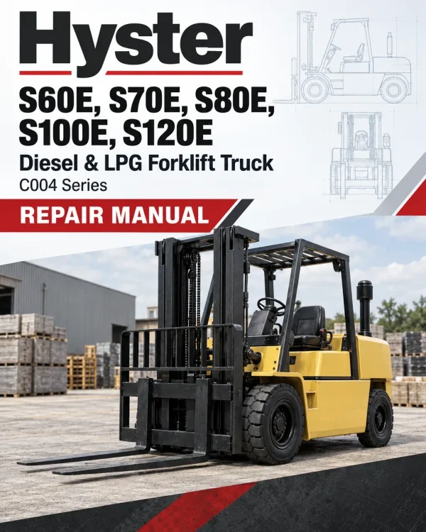 Hyster S60E, S70E, S80E, S100E, S120E Diesel & LPG Forklift Truck C004 Series Repair Manual (USA)