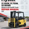 Hyster S1.50XM, S1.75XM, S2.00XMS Diesel & LPG Forklift Truck C010 Series Repair Manual (EU) Hyster S1.50XM, S1.75XM, S2.00XMS Diesel & LPG Forklift Truck C010 Series Repair Manual (EU)