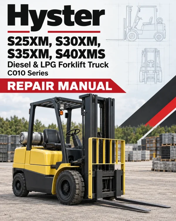 Hyster S25XM, S30XM, S35XM, S40XMS Diesel & LPG Forklift Truck C010 Series Repair Manual (USA)